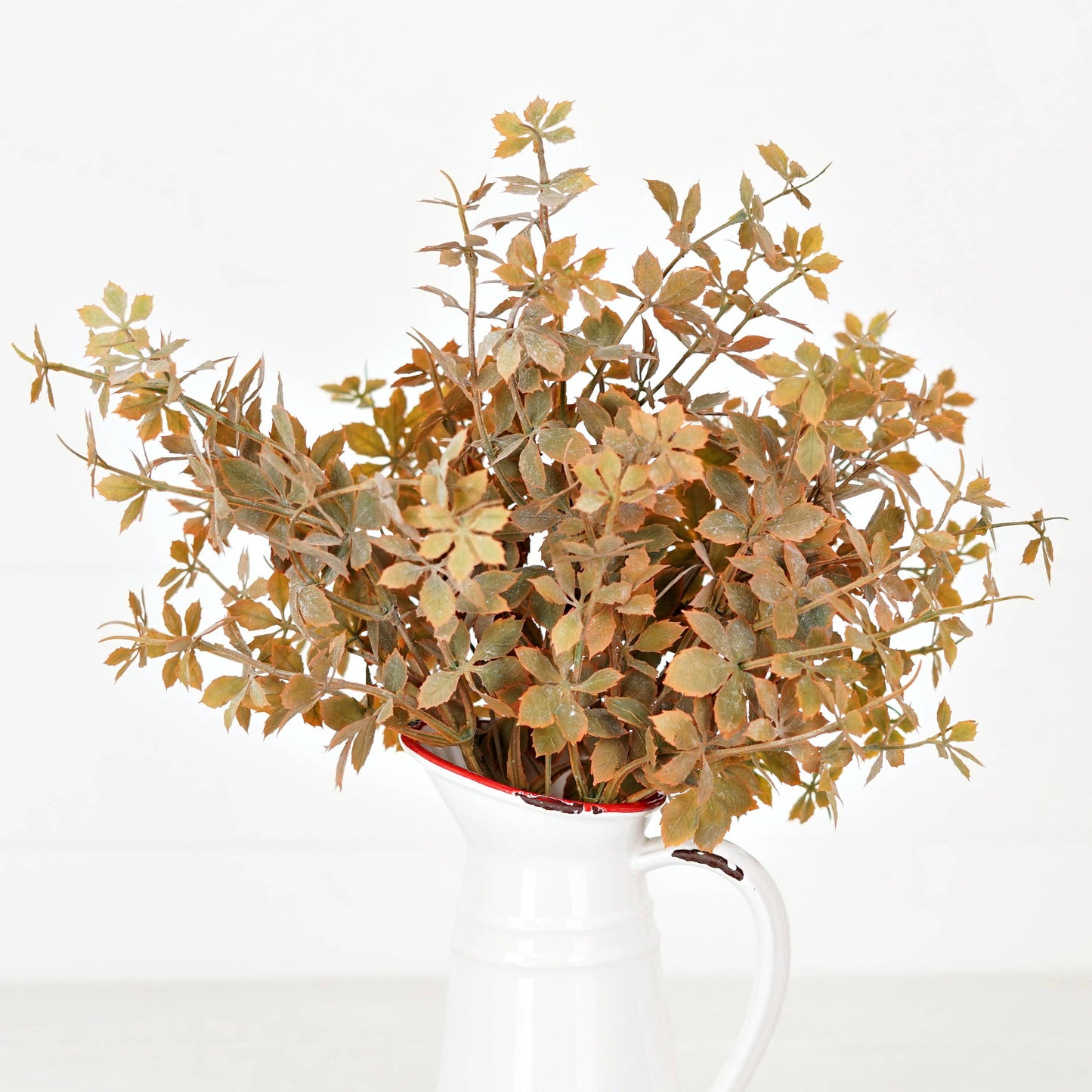 530075- 16in Plastic Sweetgum Leaves Bush-Flocked Fall Mix-
