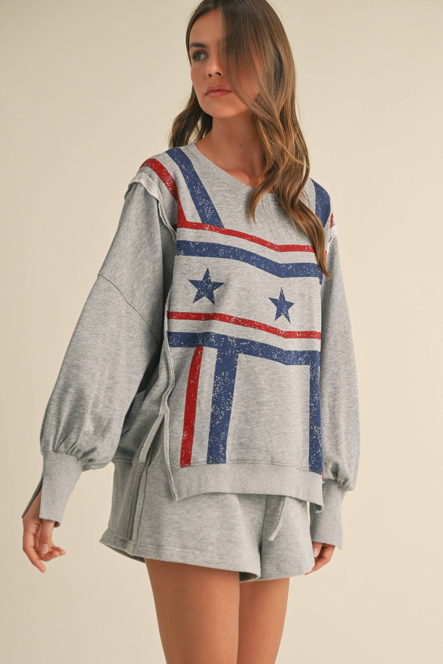 USA STAR GRAPHIC RELAXED FIT SWEATSHIRT