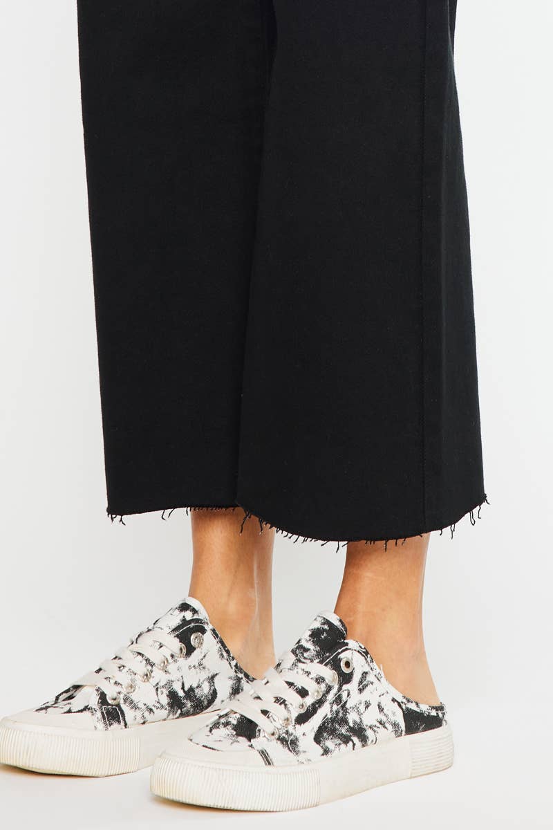 KC-High Rise Crop Wide Leg Jeans