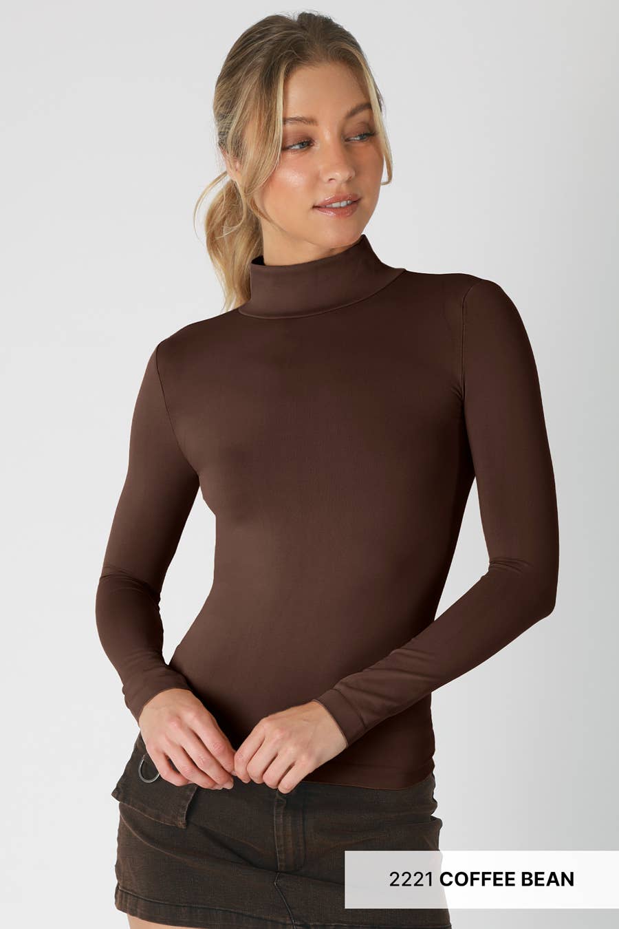 Long Sleeve Mock Neck Top