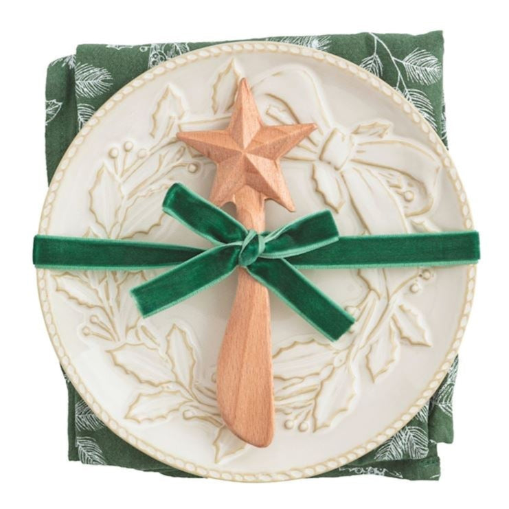 WHITE CHRISTMAS APPETIZER PLATE SET
