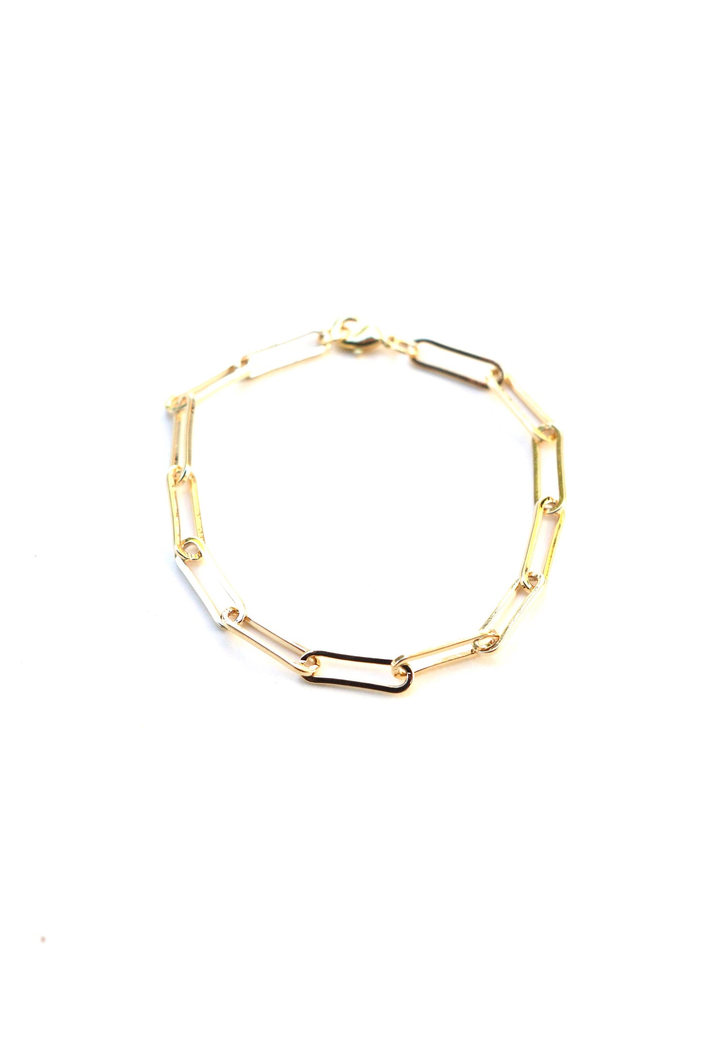 Paper Clip Gold Chain Bracelet - Water Resistant