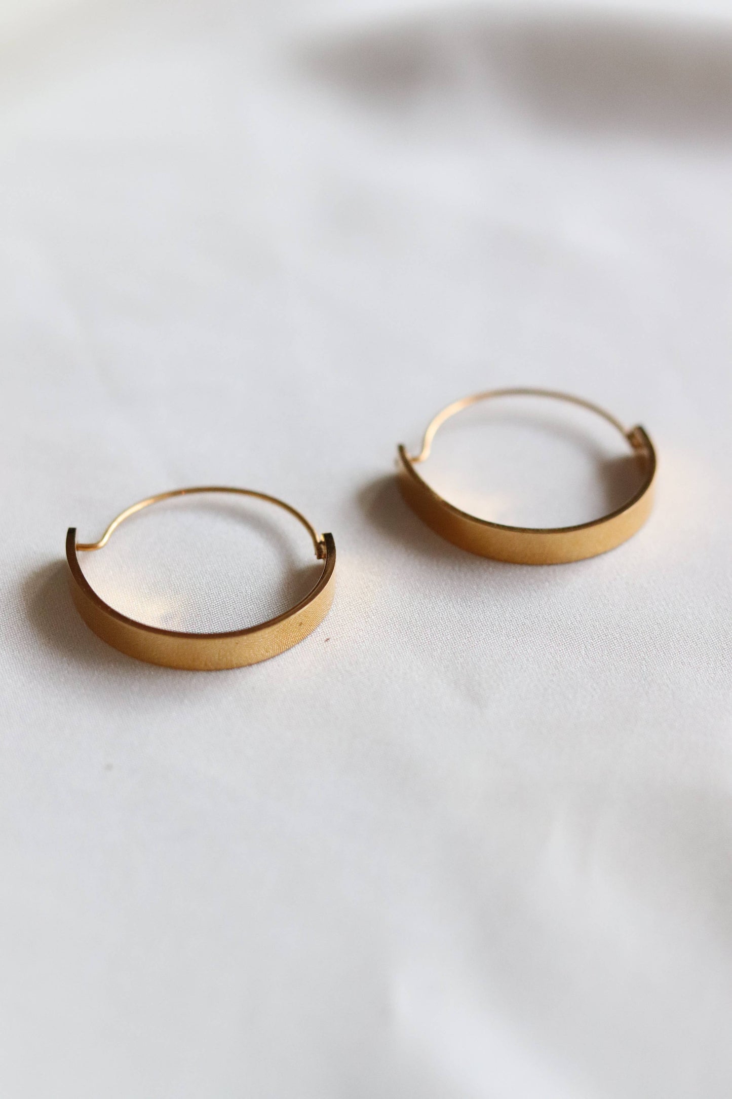 Edge Hoops Earrings - Stainless Steel Water Proof Gold