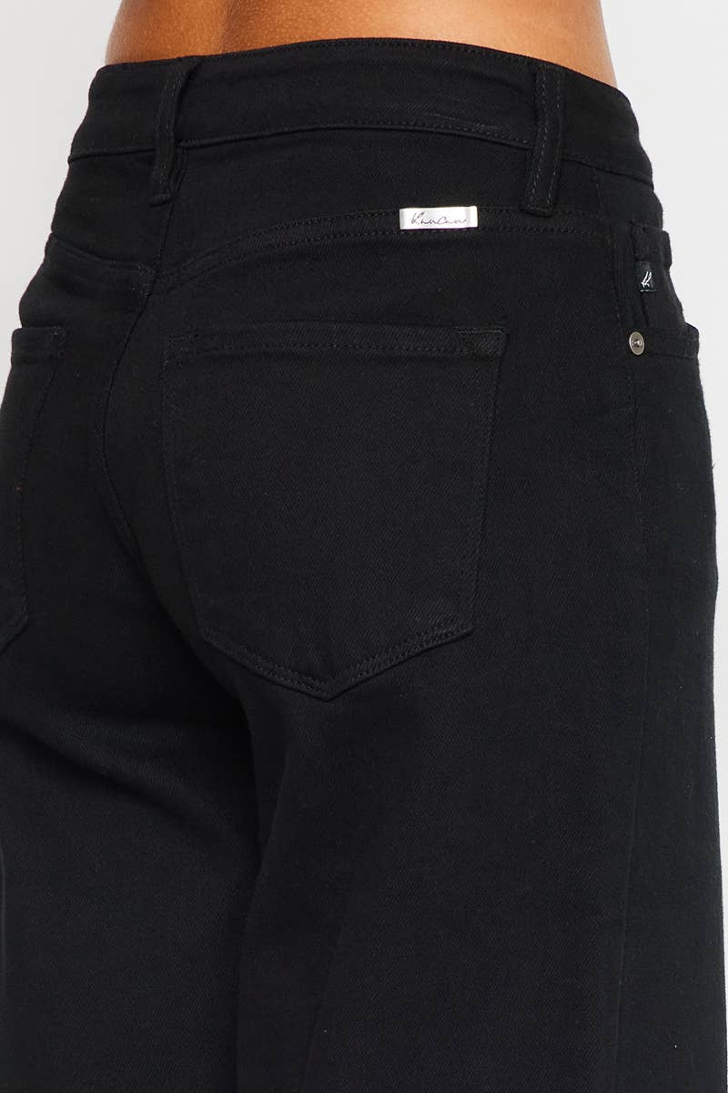 KC-High Rise Crop Wide Leg Jeans