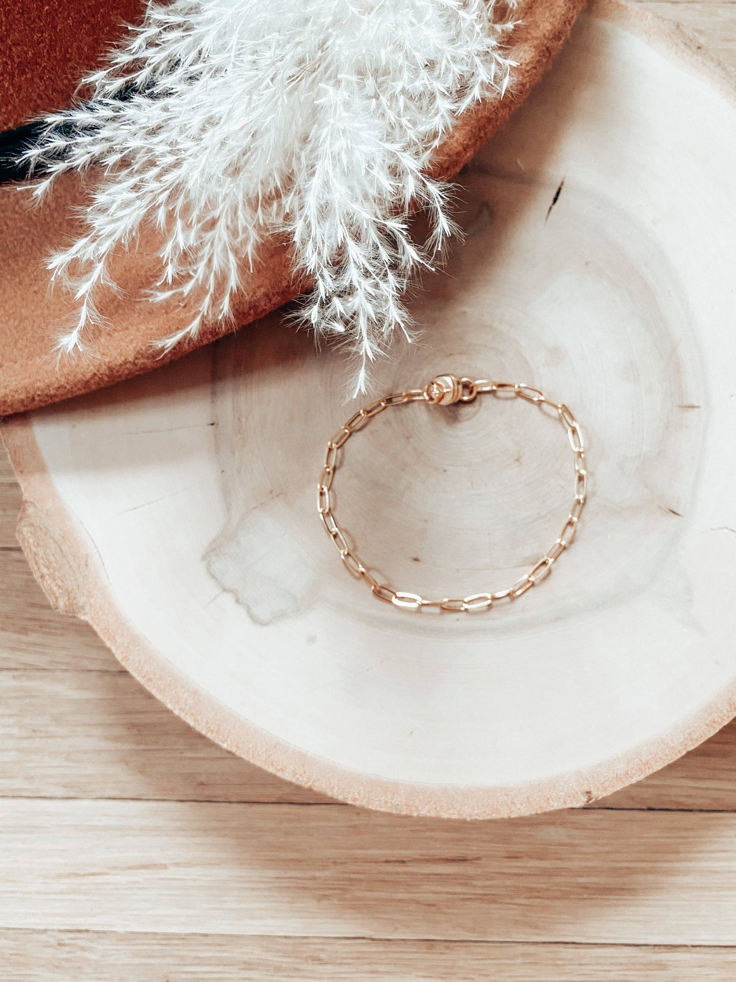 Amber Sunset Paperclip Chain Bracelet
