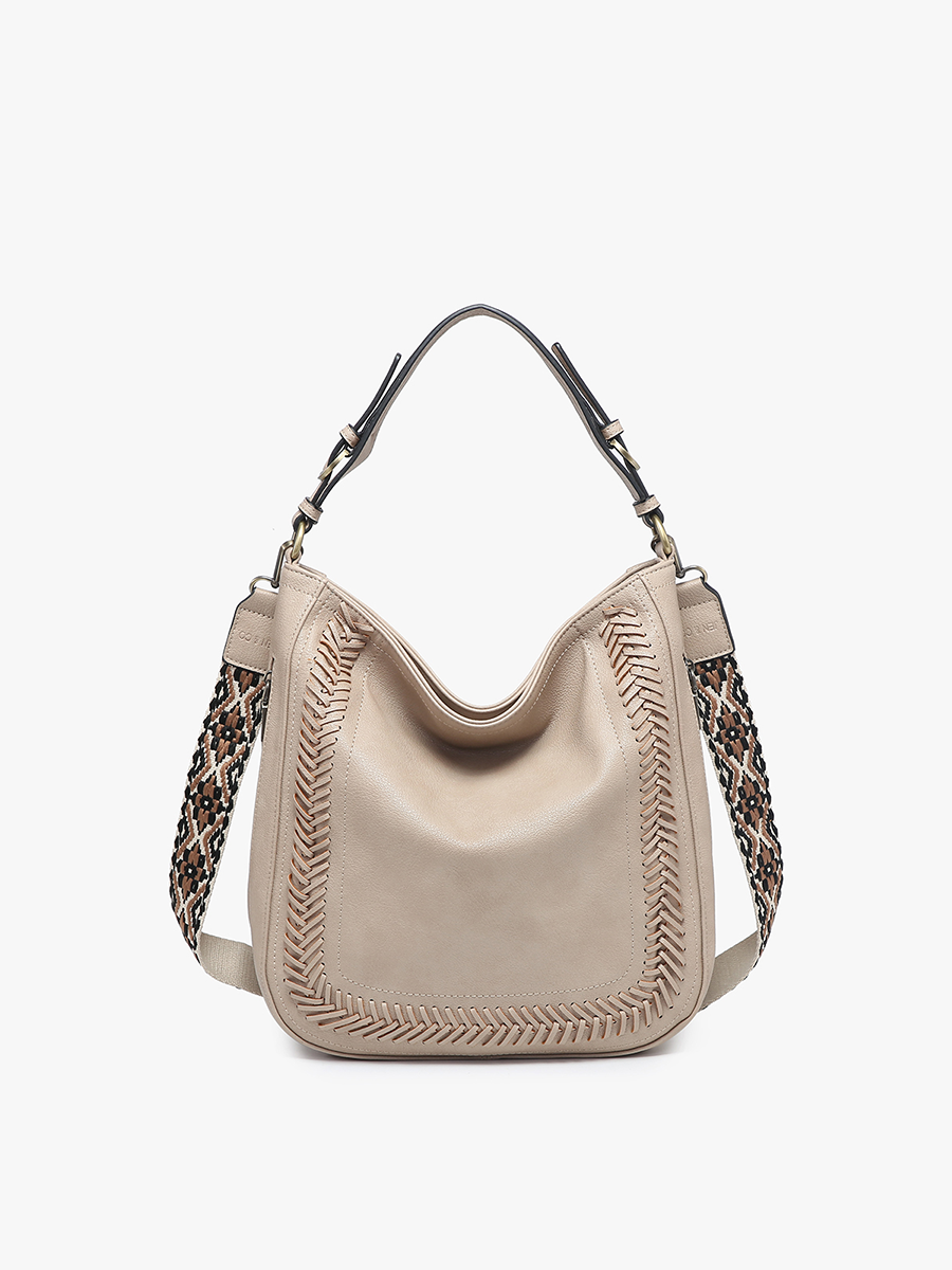 Aris Small Whipstitch Hobo w/ Guitar Strap