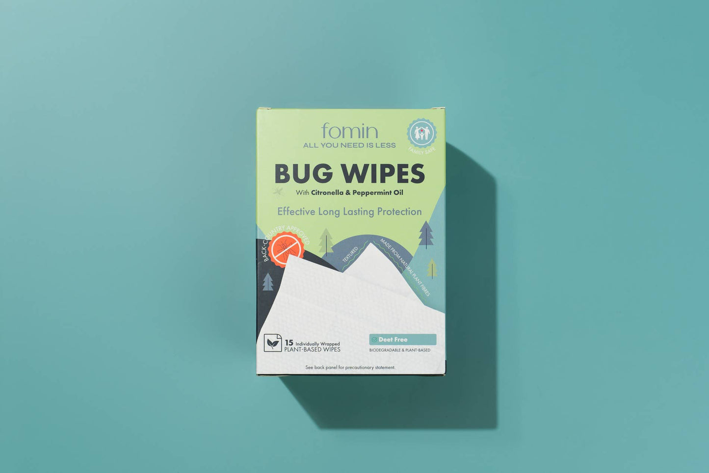 Bug Repellent Wipes - Citronella & Peppermint Oil - 15 Count