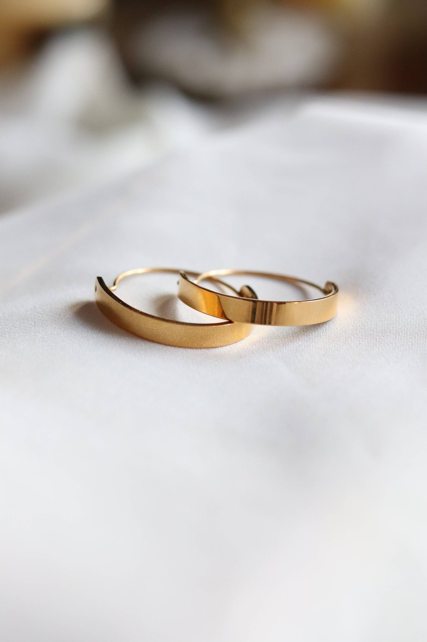 Edge Hoops Earrings - Stainless Steel Water Proof Gold