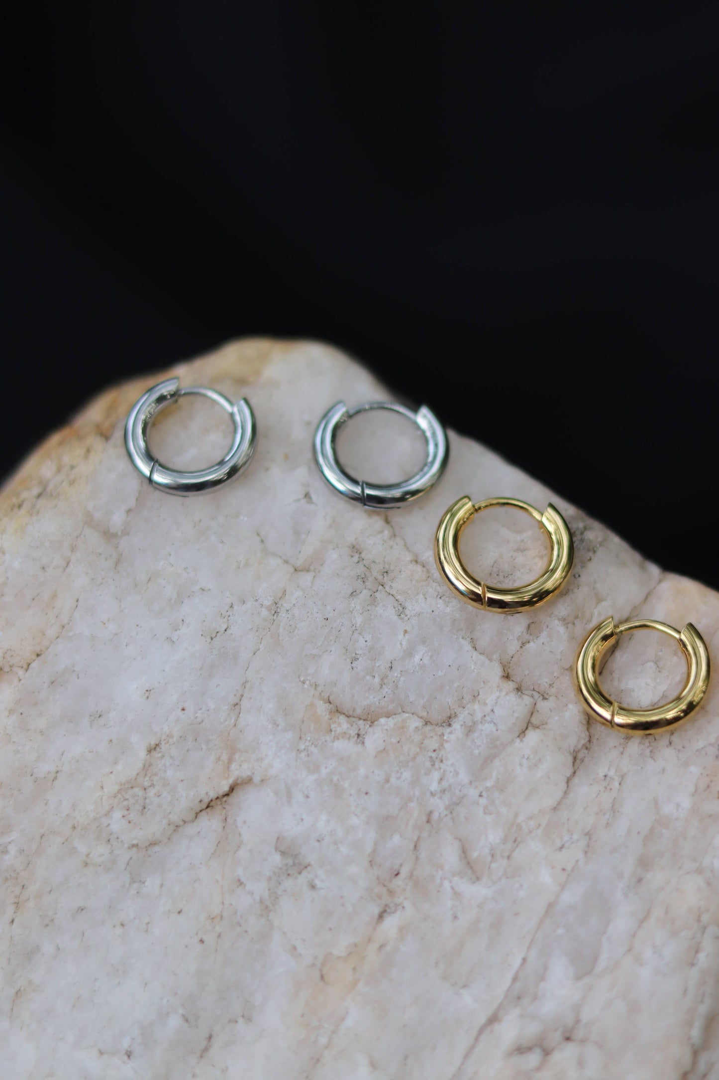 2x Mini Mara Hoops - Gold - Stainless Steel - Water Proof