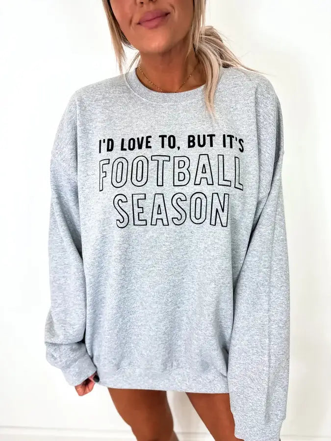 I'd Love To But Sport Gray Graphic Crewneck