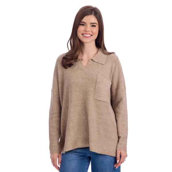 TAN NOA COLLARED SWEATER