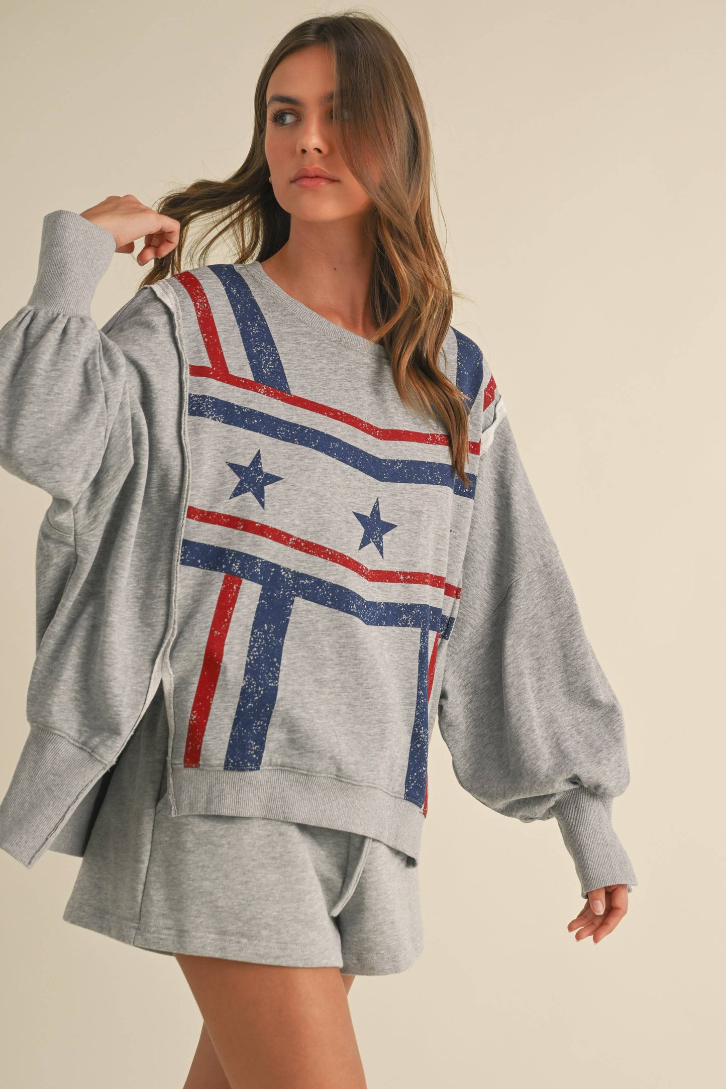 USA STAR GRAPHIC RELAXED FIT SWEATSHIRT