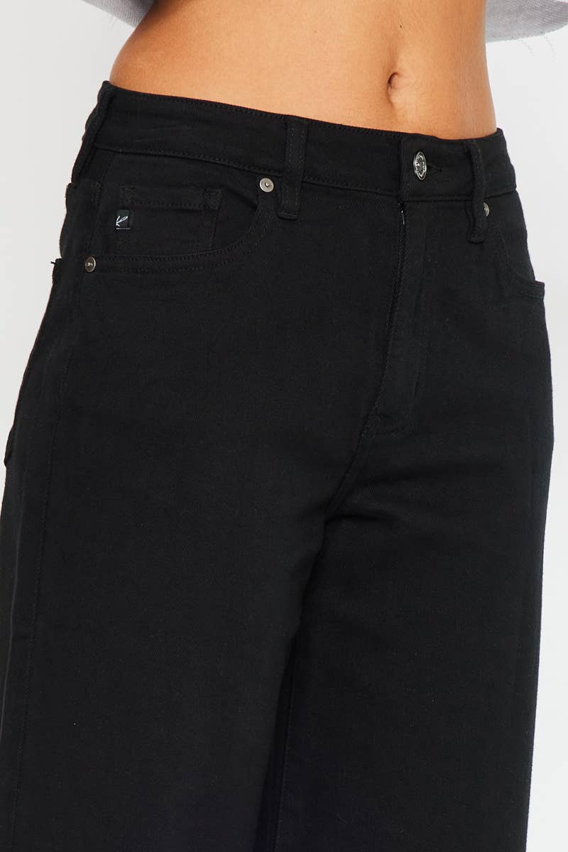 KC-High Rise Crop Wide Leg Jeans