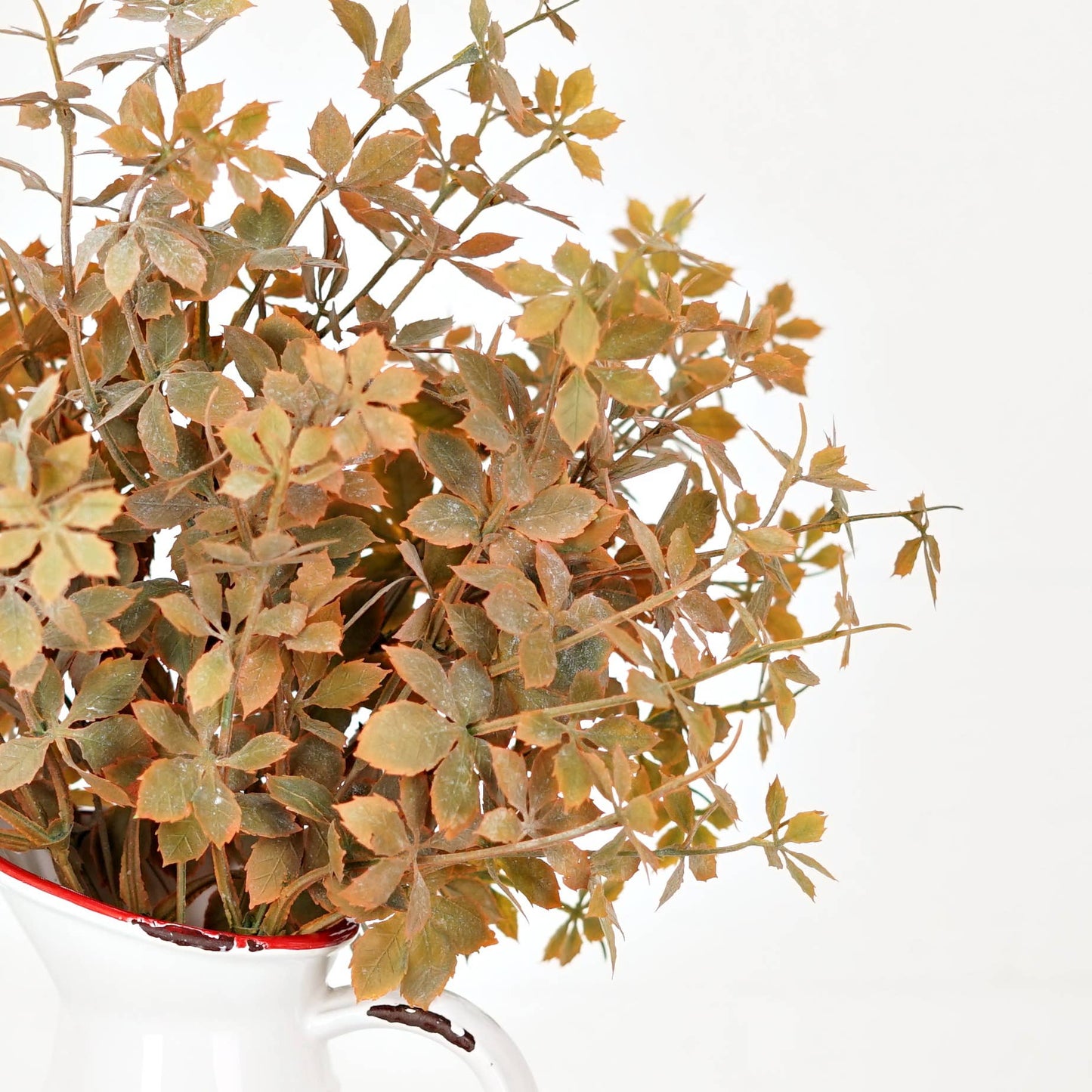 530075- 16in Plastic Sweetgum Leaves Bush-Flocked Fall Mix-