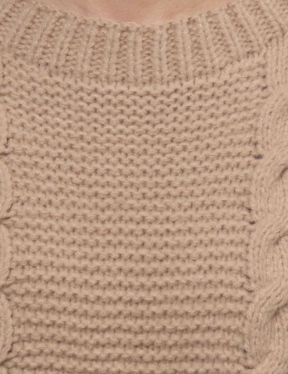 Round Neck Twist Loose Solid Color Sweater