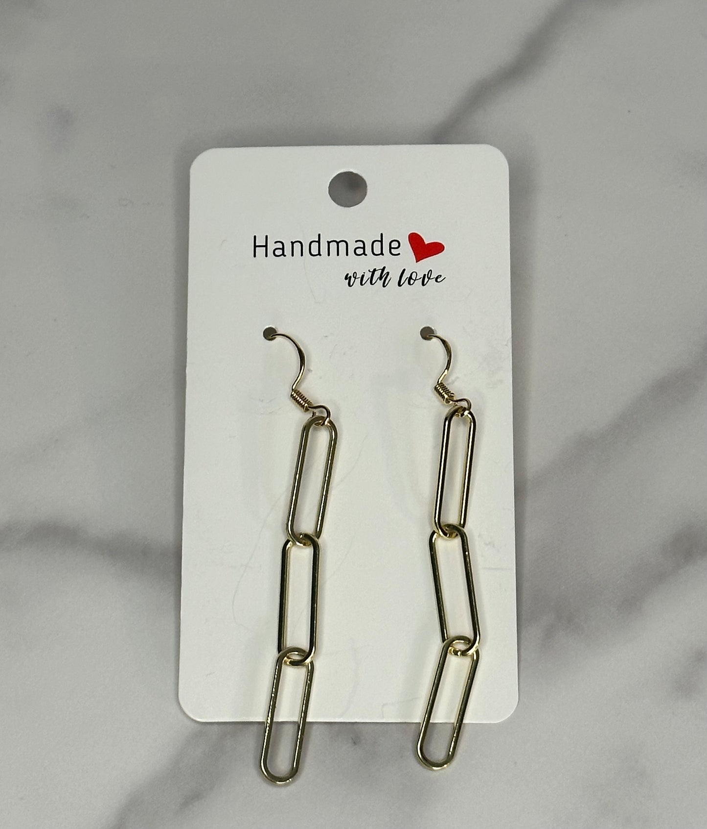 Gold Paperclip Earring