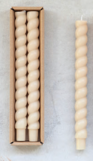 10" Unscented Twisted Taper Candle in box