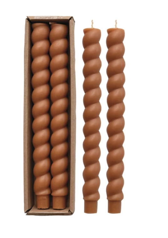 10" Unscented Twisted Taper Candle in box