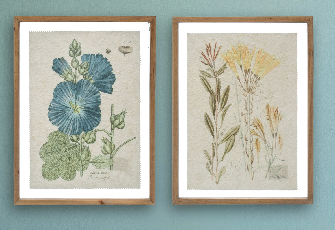 Framed Wall Decor with Floral Image, 2 Styles