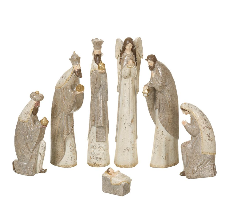 15" Nativity Set (7 ea/set) Tiffany Cream