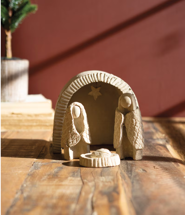 Grey Wash Nativity Set