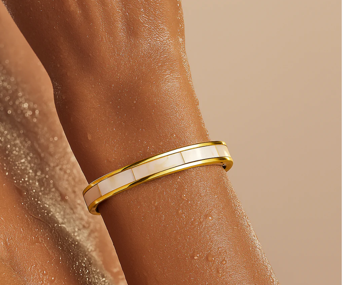 ELLIE VAIL ESTELLE MOTHER OF PEARL BANGLE BRACELET