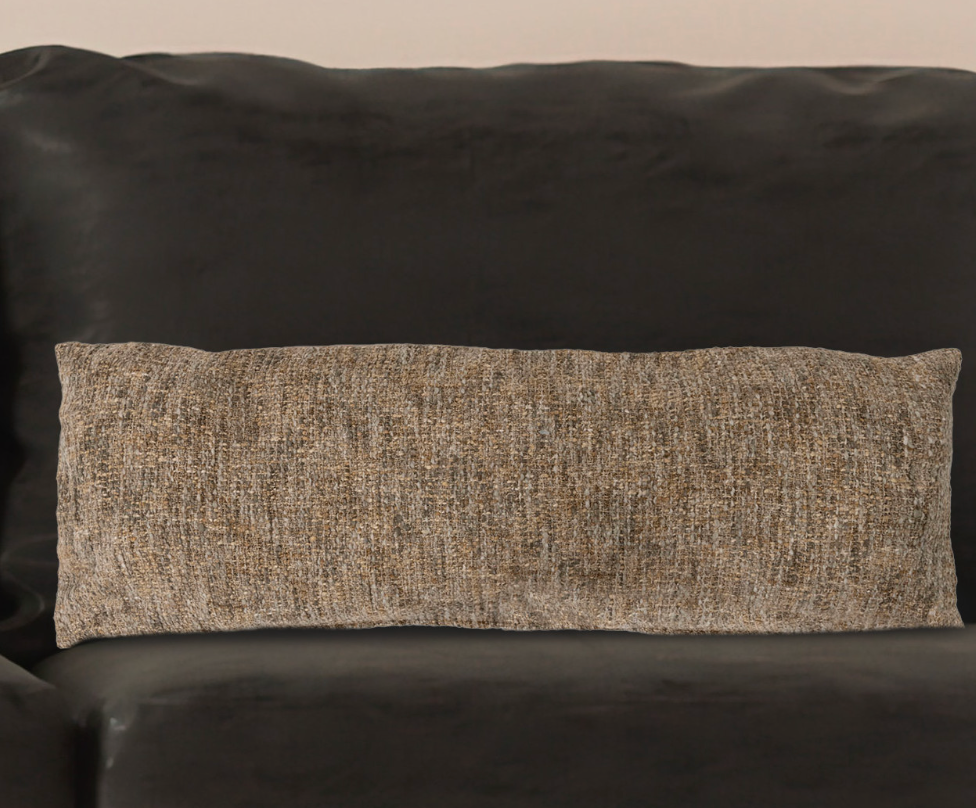 36" x 13" Melange Cotton Blend Boucle Lumbar Pillow
