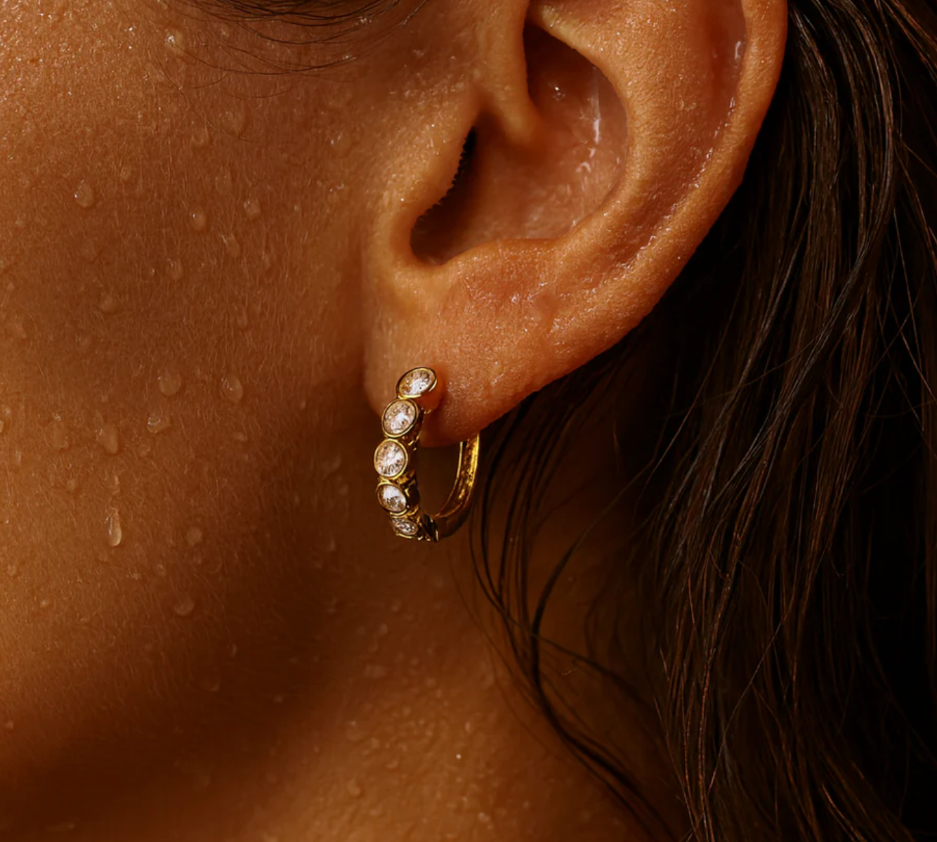 ELLIE VAIL Varra Bezel Mini Hoop Earring