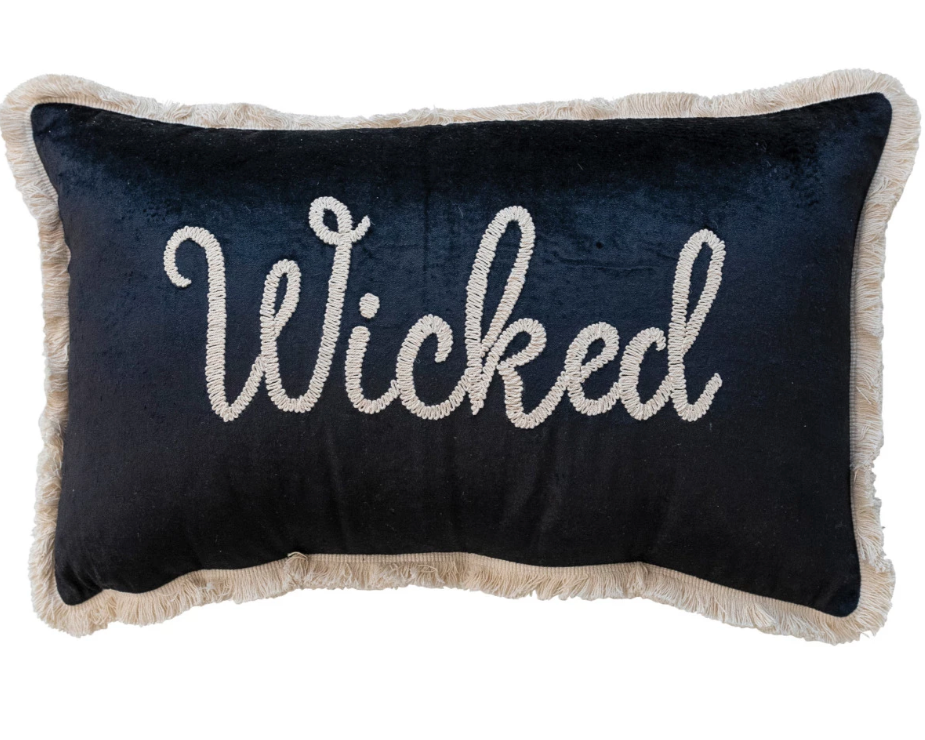 24"x14" Velvet Lumber Pillow - Wicked