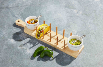 TACO STAND WITH DIP CUPS SET