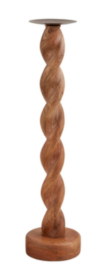 TWISTED WOOD CANDLESTICK