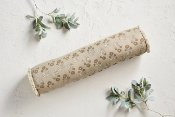TAUPE BLOCK PRINT BOLSTER