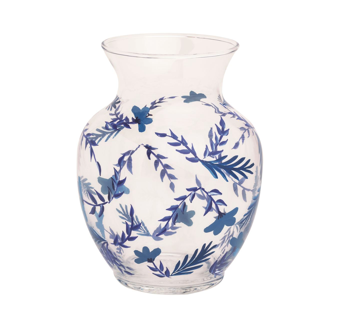 Vine Stem Blue Glass Vase