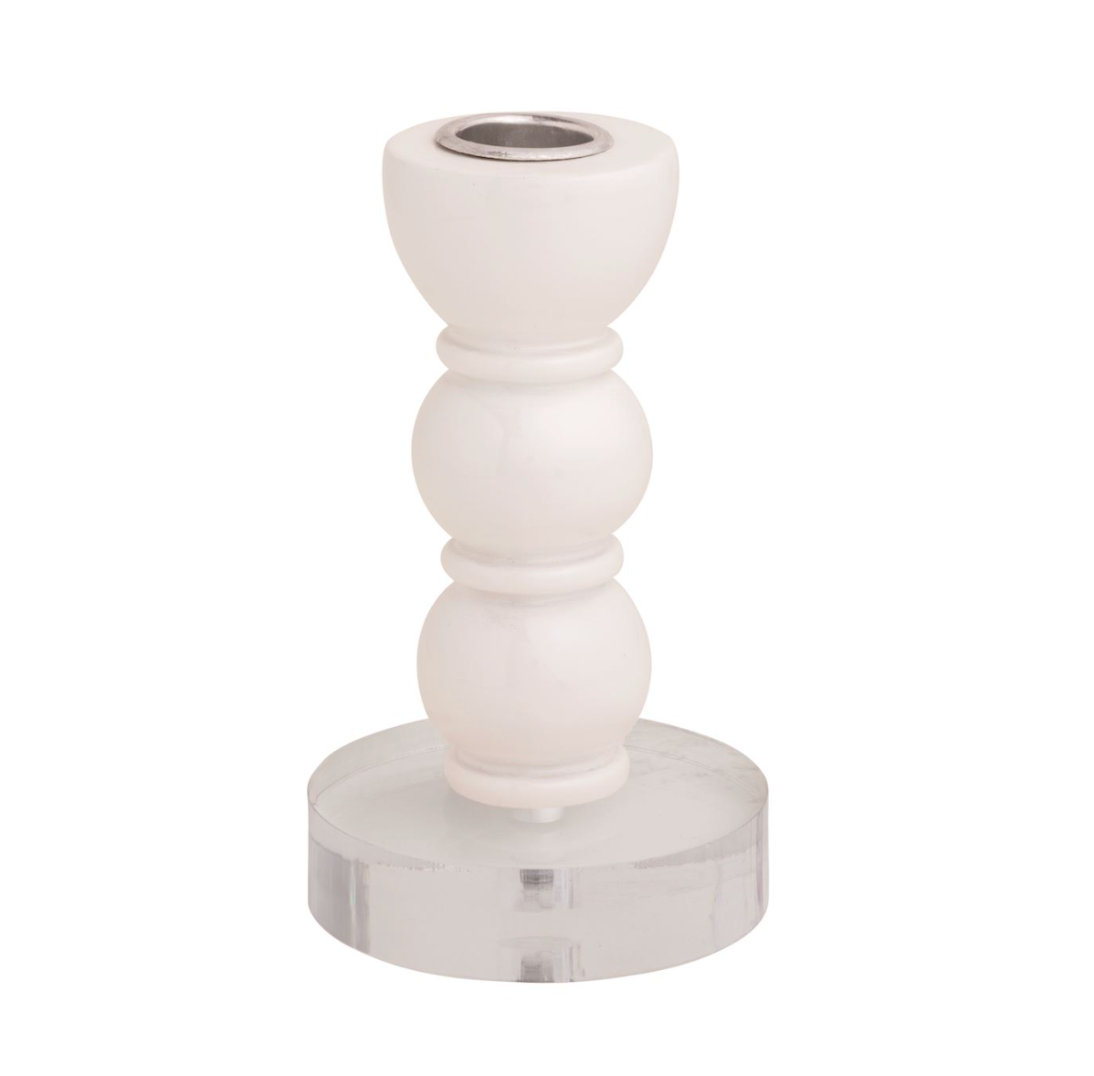 Small White Bauble Taper Holder