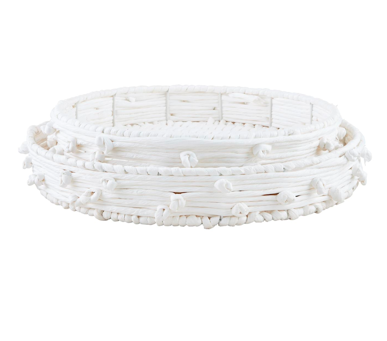 White Knot Rope Tray Set