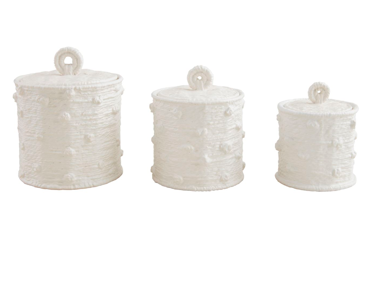 Woven Stoneware Canister Set