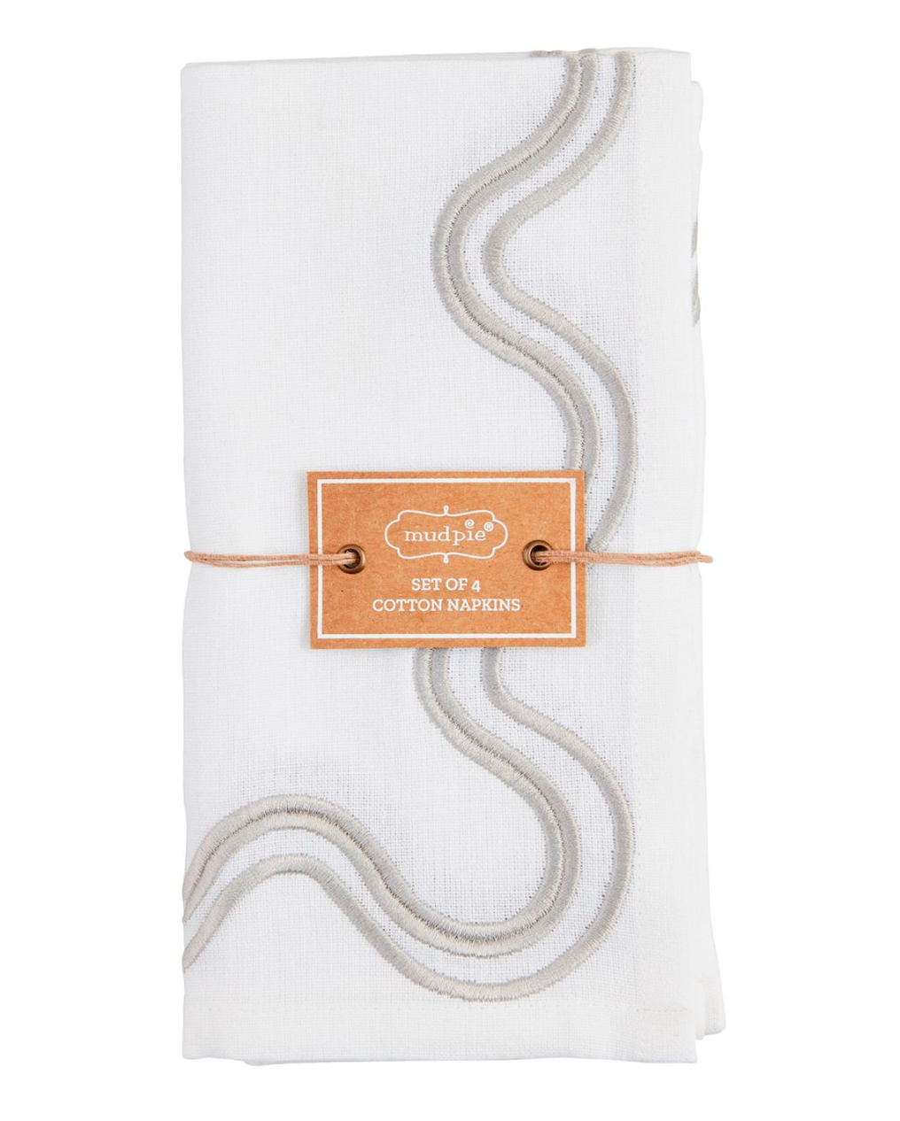 White & Gray Squiggle Napkin Set