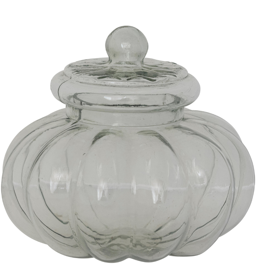 6 Cup Ribbed Glass Jar with Lid