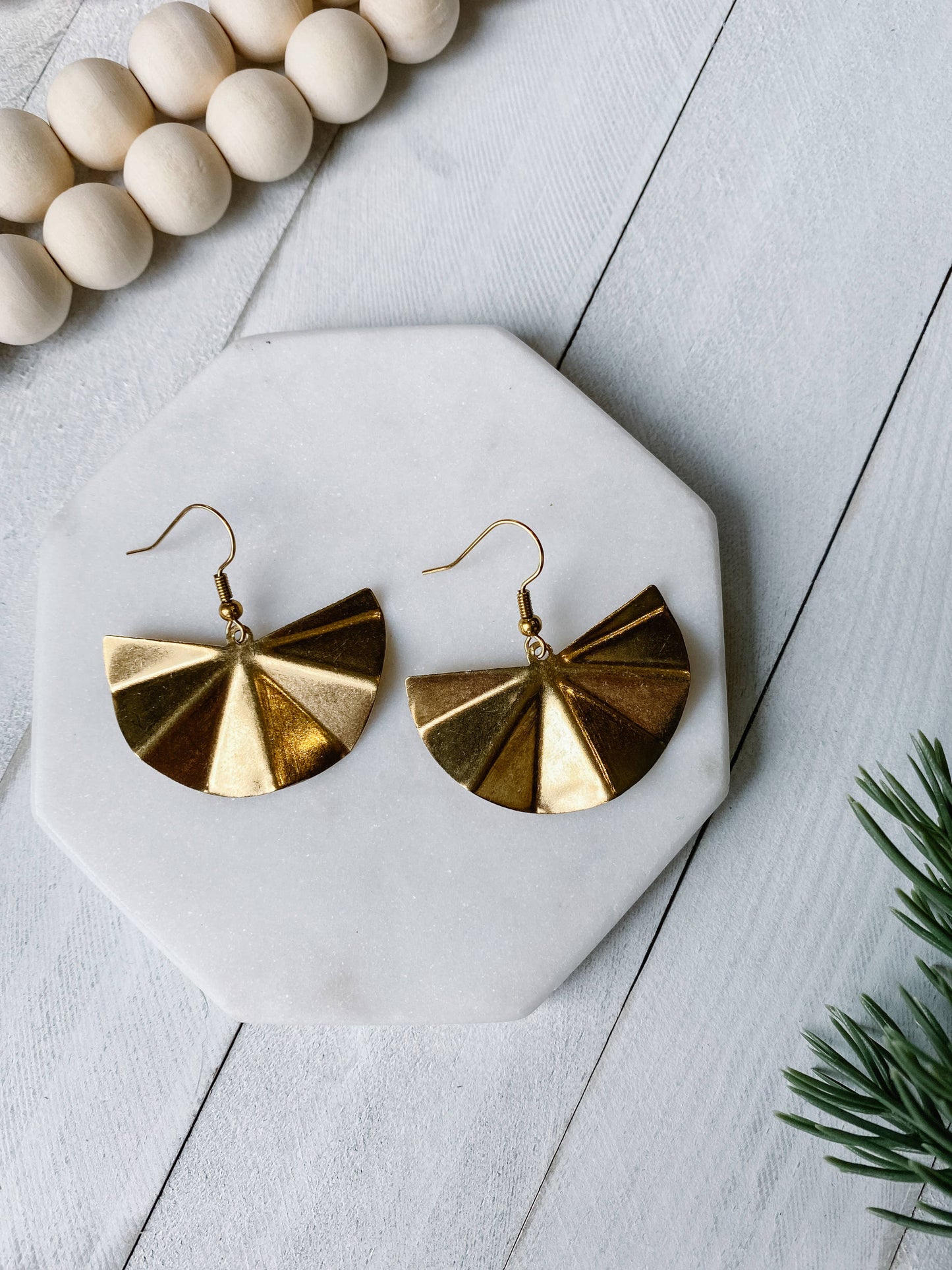 Brass Sparkle Statement Earrings