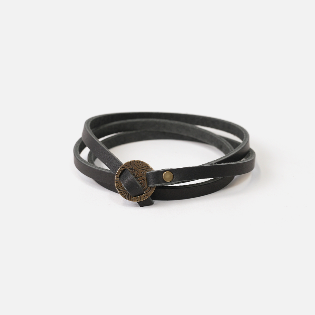 Full-Grain Leather Whitney Wrap Bracelet - USA Made