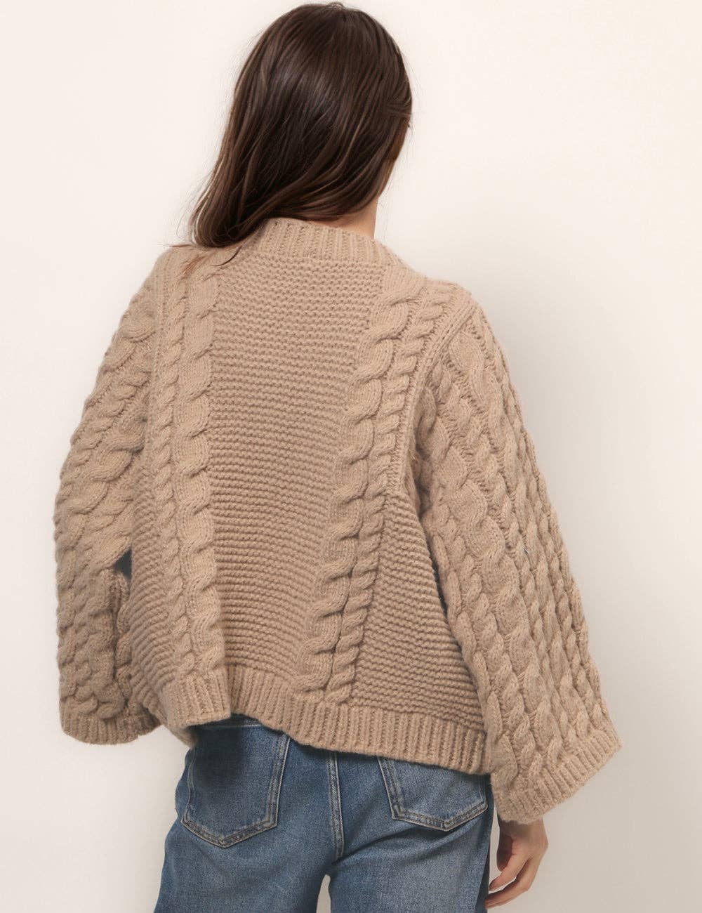 Round Neck Twist Loose Solid Color Sweater