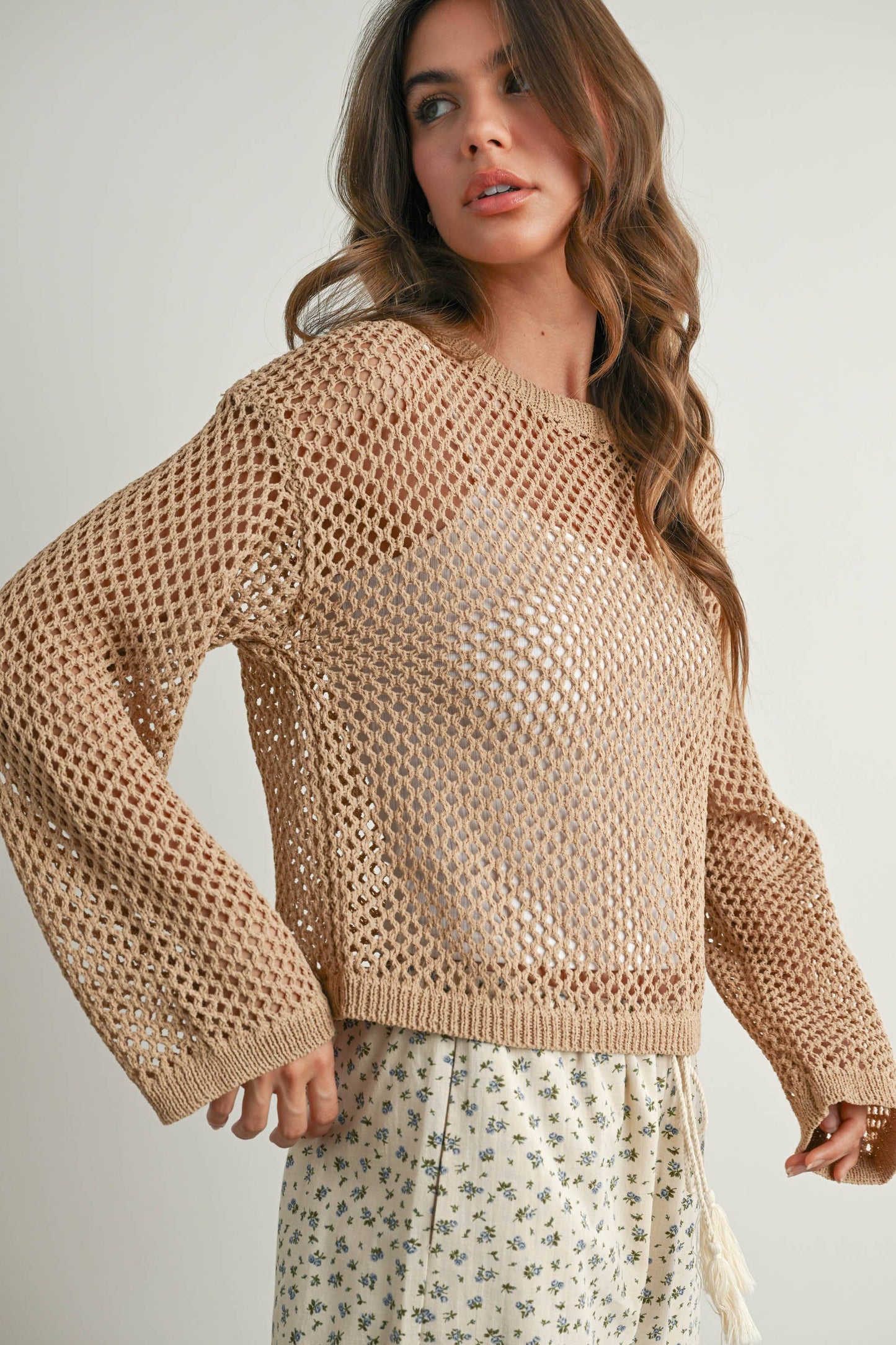 Long Sleeve See Through Top - BMW7292