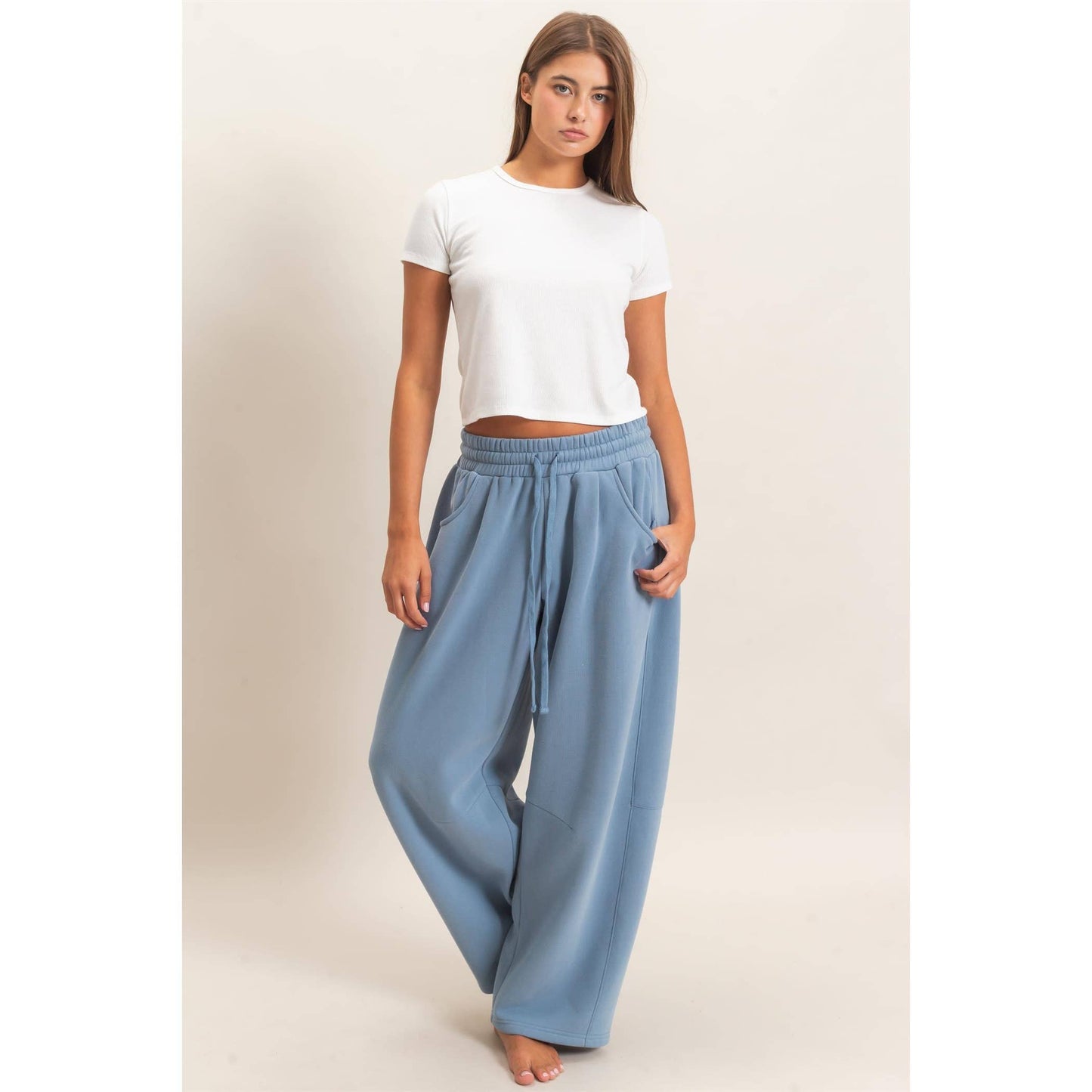 Drawstring Waist Barrel Sweatpants