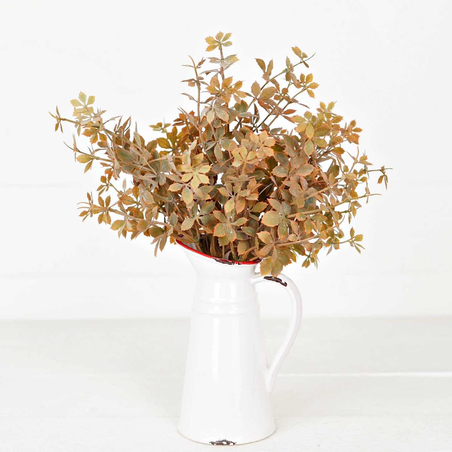 530075- 16in Plastic Sweetgum Leaves Bush-Flocked Fall Mix-