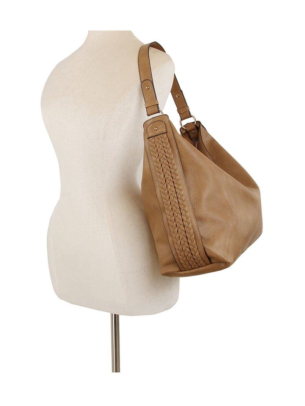 LH113Z Braided Side Detail Hobo Bag
