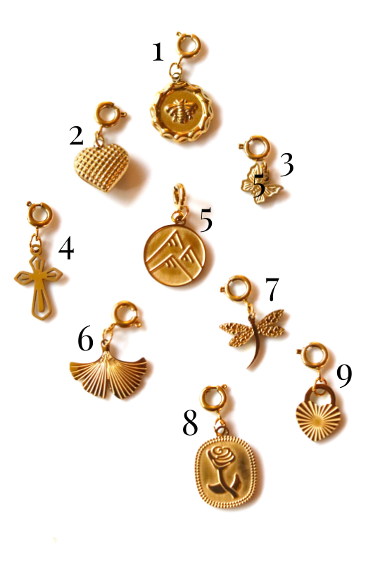 Charms for DIY Charm Necklace-Stainless Steel, Gold Plated11