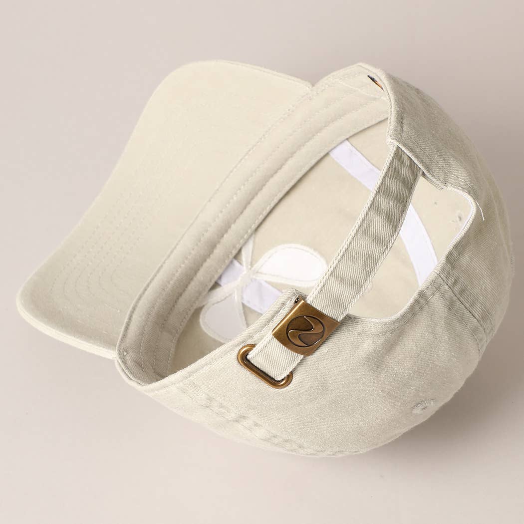 Bow Embroidered Cotton Baseball Cap