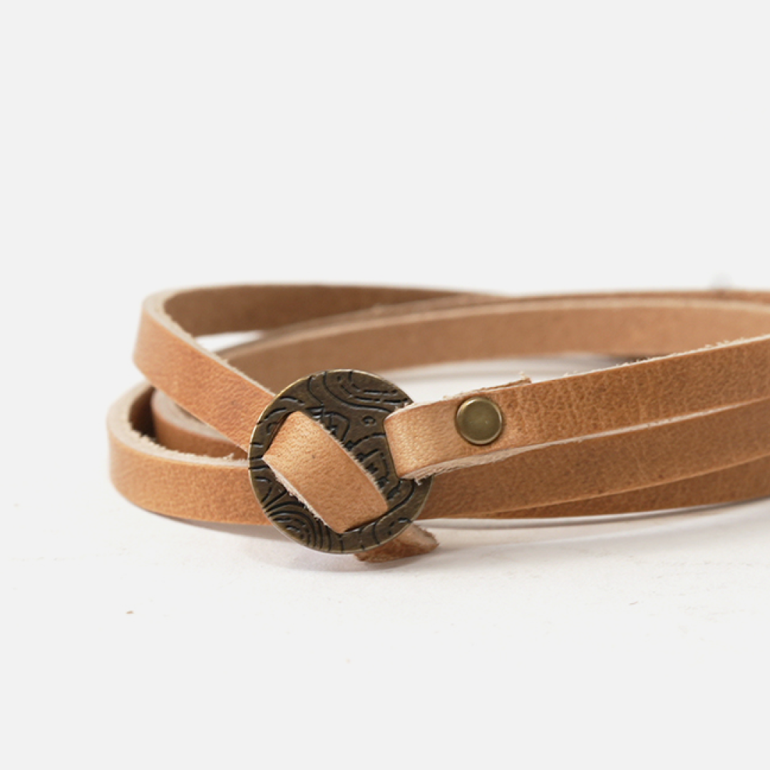 Full-Grain Leather Whitney Wrap Bracelet - USA Made