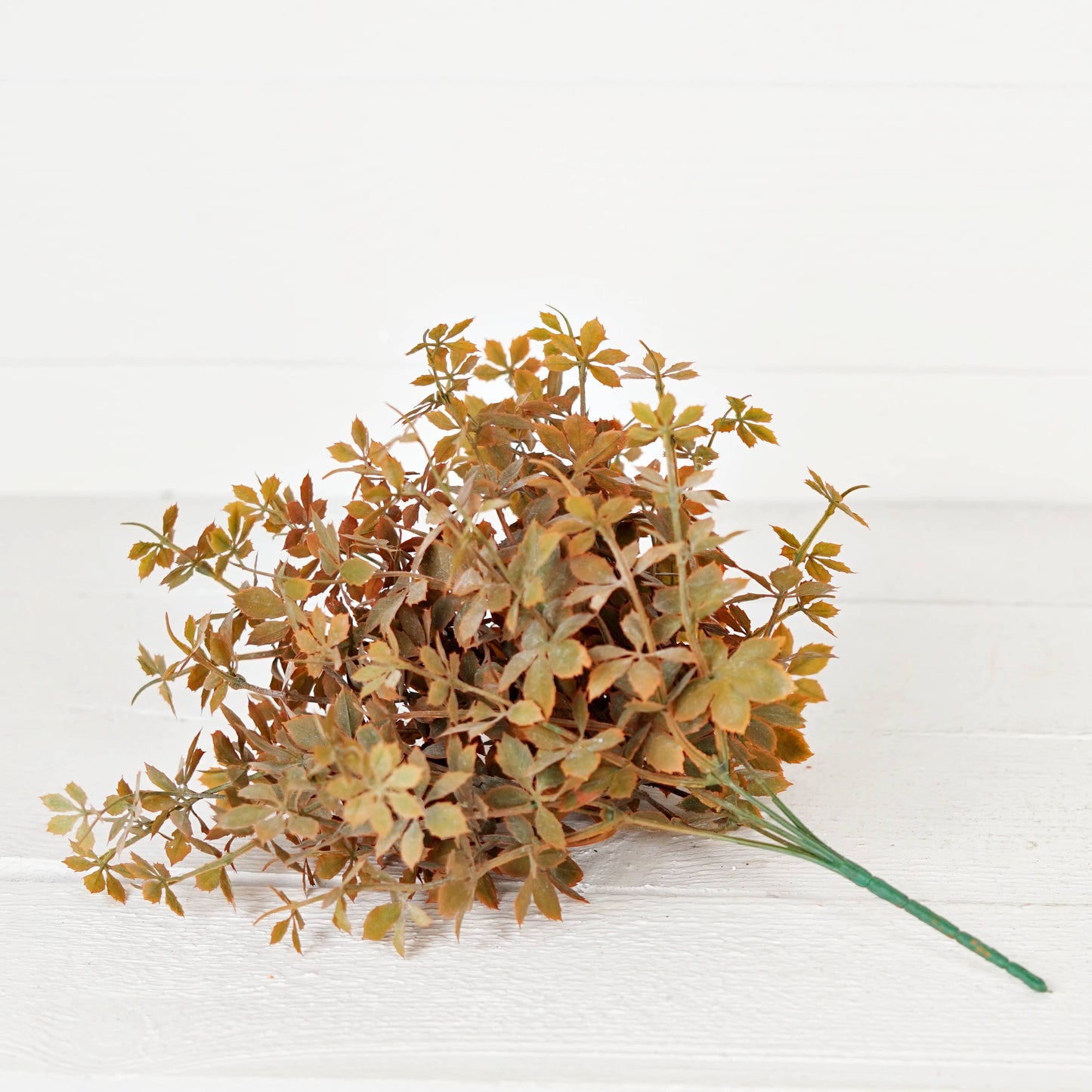 530075- 16in Plastic Sweetgum Leaves Bush-Flocked Fall Mix-