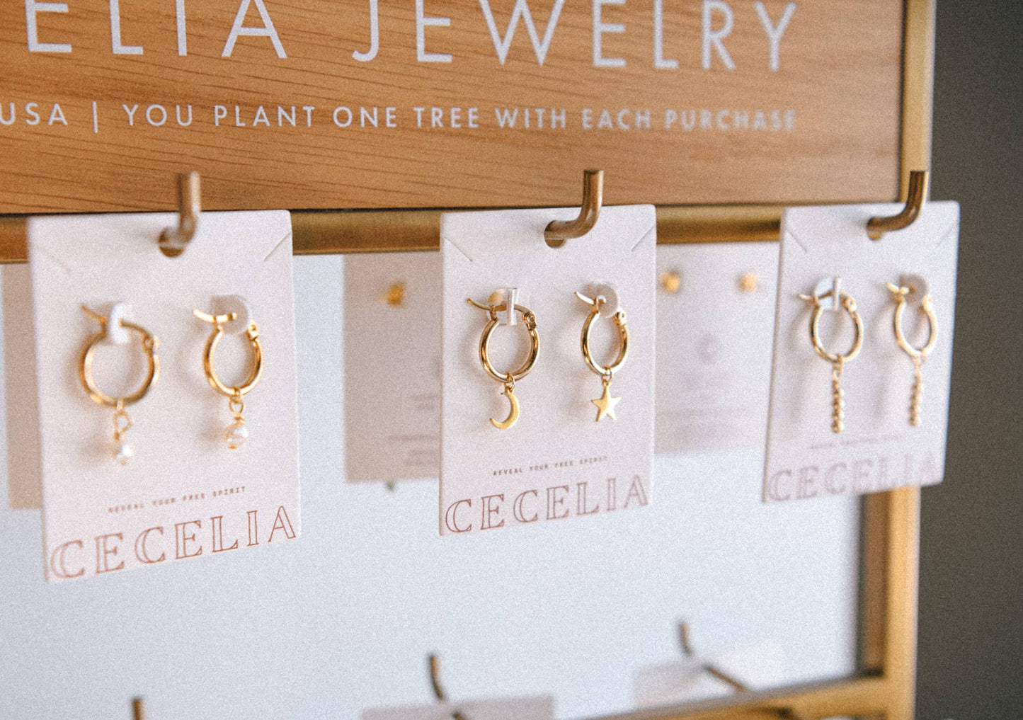 Seaside Glow Gold Ball Hoop Earrings - Stainless Steel
